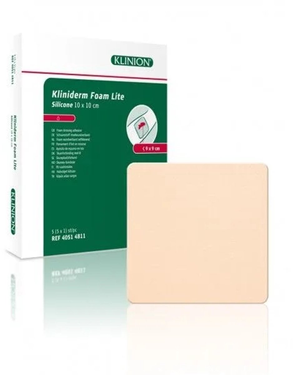 Goedkoopste Kliniderm Foam Silicone Lite schuimverband 10x10cm Klinion