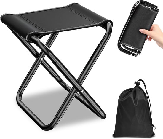 FXKS 2-pack opvouwbare kruk met kussen, intrekbare draagbare telescoopkruk met maximale draagcapaciteit 180 kg, lichtgewicht inklapbare kruk voor vissen, kamperen, wandelen, outdoor, BBQ - Oranje