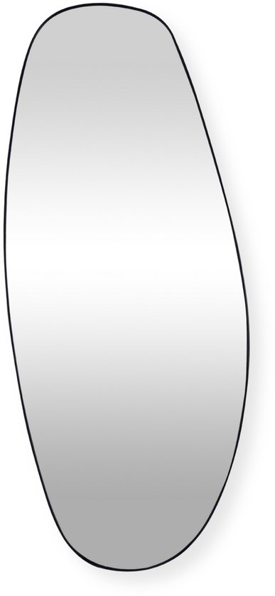 SensaHome Leandro Wandspiegel – Organische Spiegel – Asymmetrisch Design – 120x50 cm – Zwart