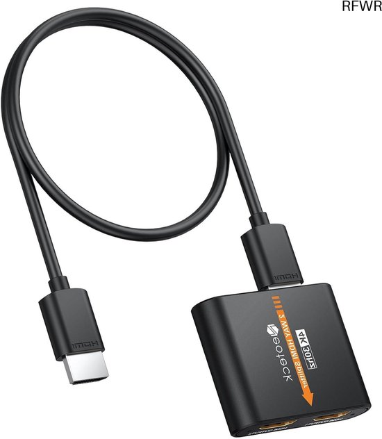 HDMI Splitter 1 in 2 Out, 4K HDMI Splitter für Duplikate mit Zwei