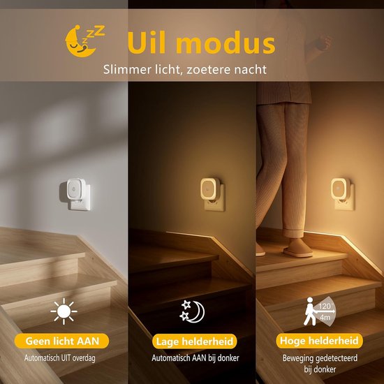 RFWR® 2-pack nachtlicht met bewegingssensor en dimbare verlichting voor kinderen van RFWR — afbeelding 5