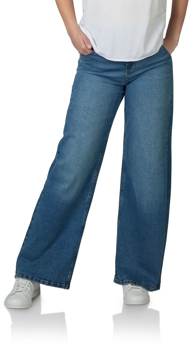 DENIMFY Dames Jeans Broeken DFPaula comfort/relaxed Fit Blauw Volwassenen High Waist Spijkerbroek