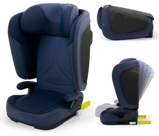 Kinderkraft UNITY 2 Autostoel – Voor kinderen van 100–150 cm (3,5–12 jaar) – Met ISOFIX, Slaapstand en SPS + H-GUARD – Opvouwbaar, Luchtcirculatiesysteem, Verwijderbare Bekleding – Marineblauw