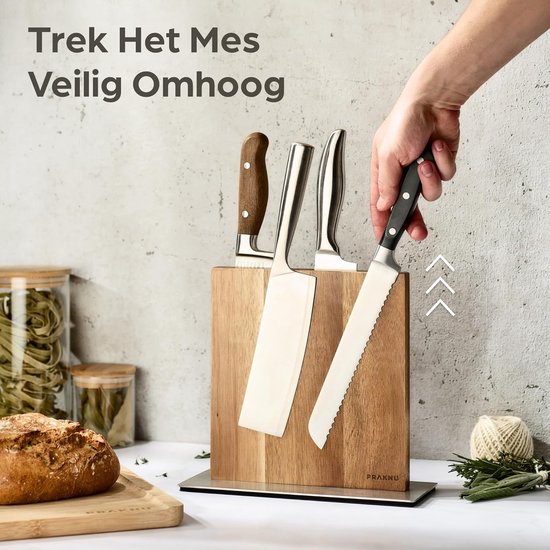 Messenblok magnetisch dubbelzijdig - Inclusief 5 damastmessen - VDN