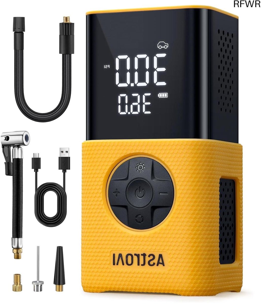 RFWR® Draadloze elektrische fietspomp met oplaadbare batterij en LED-lamp - 150 PSI