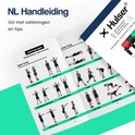 Handleiding met oefeningen voor bovenlichaam, onderlichaam en billen.