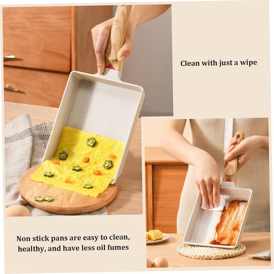 Japanese Omelette Pan Lid Visible Rectangular Stick Proof Glass