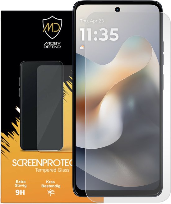 MobyDefend Screenprotector - Geschikt voor Motorola Moto G56 - Case-Friendly Screensaver - Gehard Glas