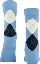 Burlington Queen gedessineerd katoen sokken dames blauw - maat 36-41