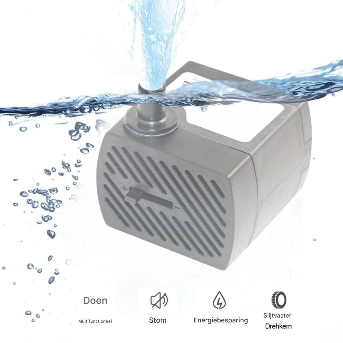 Mini Aquarium Waterpomp - Vijverpomp - Dompelpomp - Met 4 Kleuren LED-verlichting - Geschikt voor Fonteinen, Rotstuinen, Aquariumvijvers - Maximale Opvoerhoogte 0,85 m - 350 L/u – foto 5