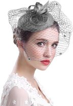 Allecto Plus - Fascinator hoofddeksel met sluier voor cocktail en bruiloft - 20s 50s haaraccessoire