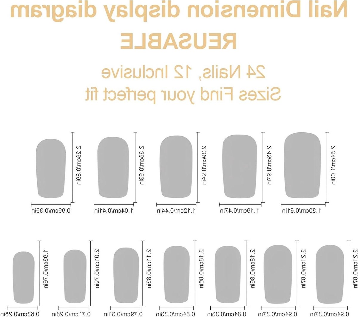 Goedkoopste Allecto Plus - Franse Stiletto Nails Set van 24 stuks - Nude Roze met Glitterpailletten - Inclusief Nagellijm - Valse Nagels in Korte Vierkante Vorm