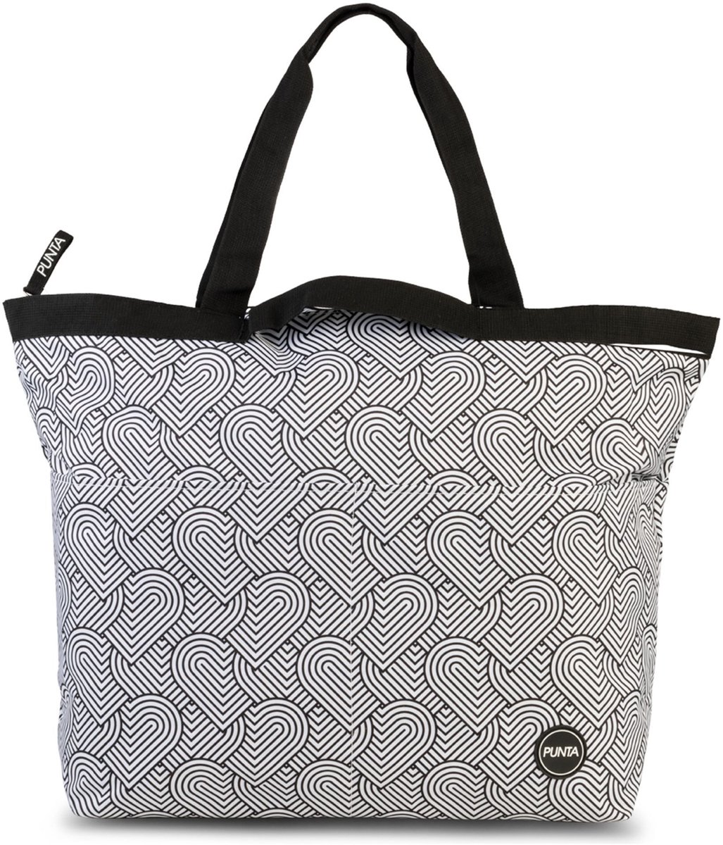 Punta Big Shopper Tas 66 cm - 32 L - schwarz-weiss