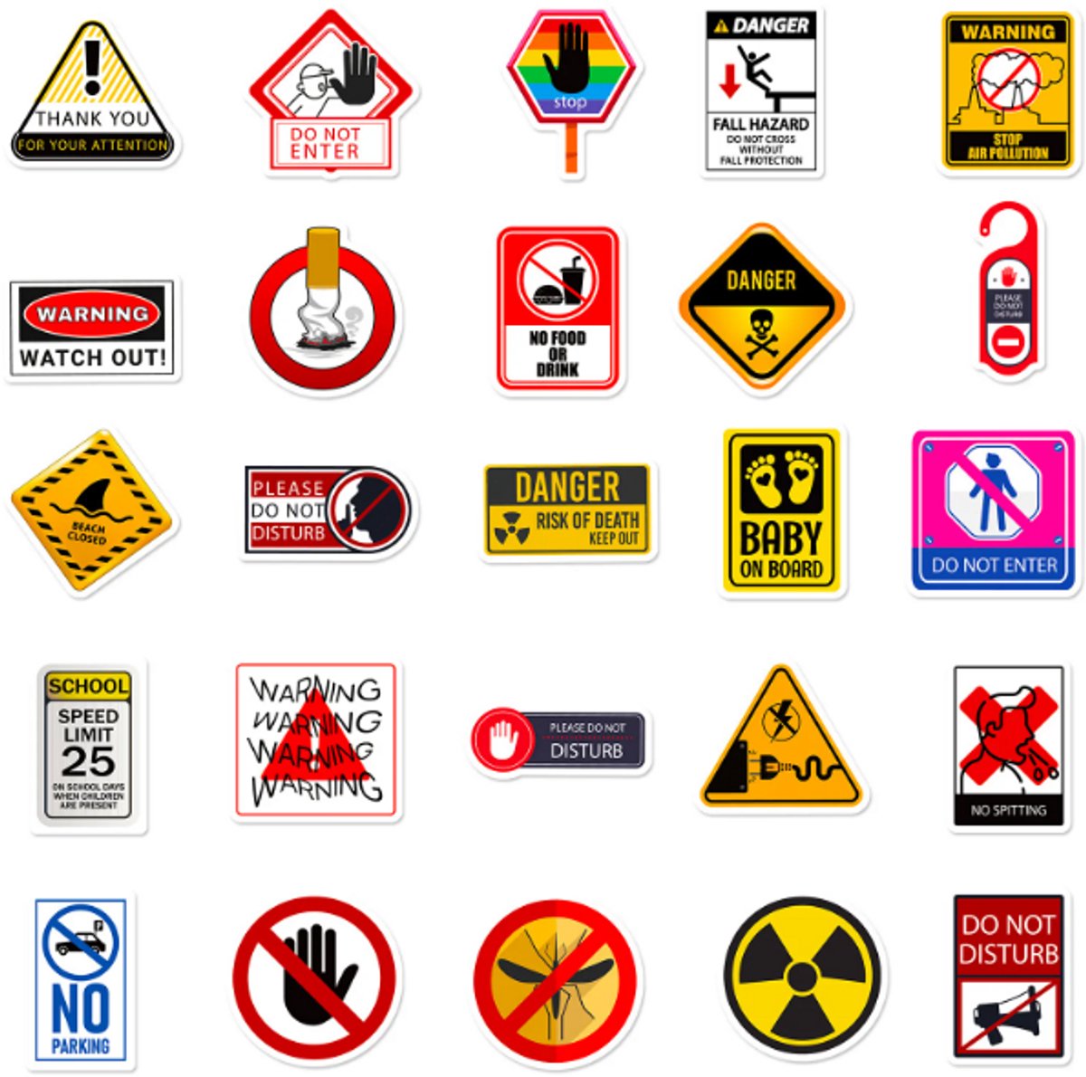 Daily Essentialz Warning Stickers - Skate stickers - Stickers Bullet Journal - Graffiti Stickers - Stickers - Stickers Volwassenen - Stickerbomb - Skateboard Stickers - Stickers Laptop - 50 stuks — afbeelding 3