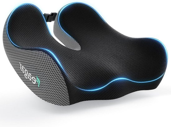 Ergotopia Orthopedisch zitkussen voor drukontlasting, stuitbeenkussen van geoptimaliseerd visco-traagschuim, zwart