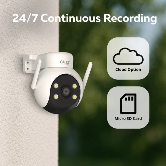 Calex Smart Security PTZ Buiten camera – Beveiligingscamera met 2-weg audio - 2K (full HD) – Wit - Duopack — afbeelding 3