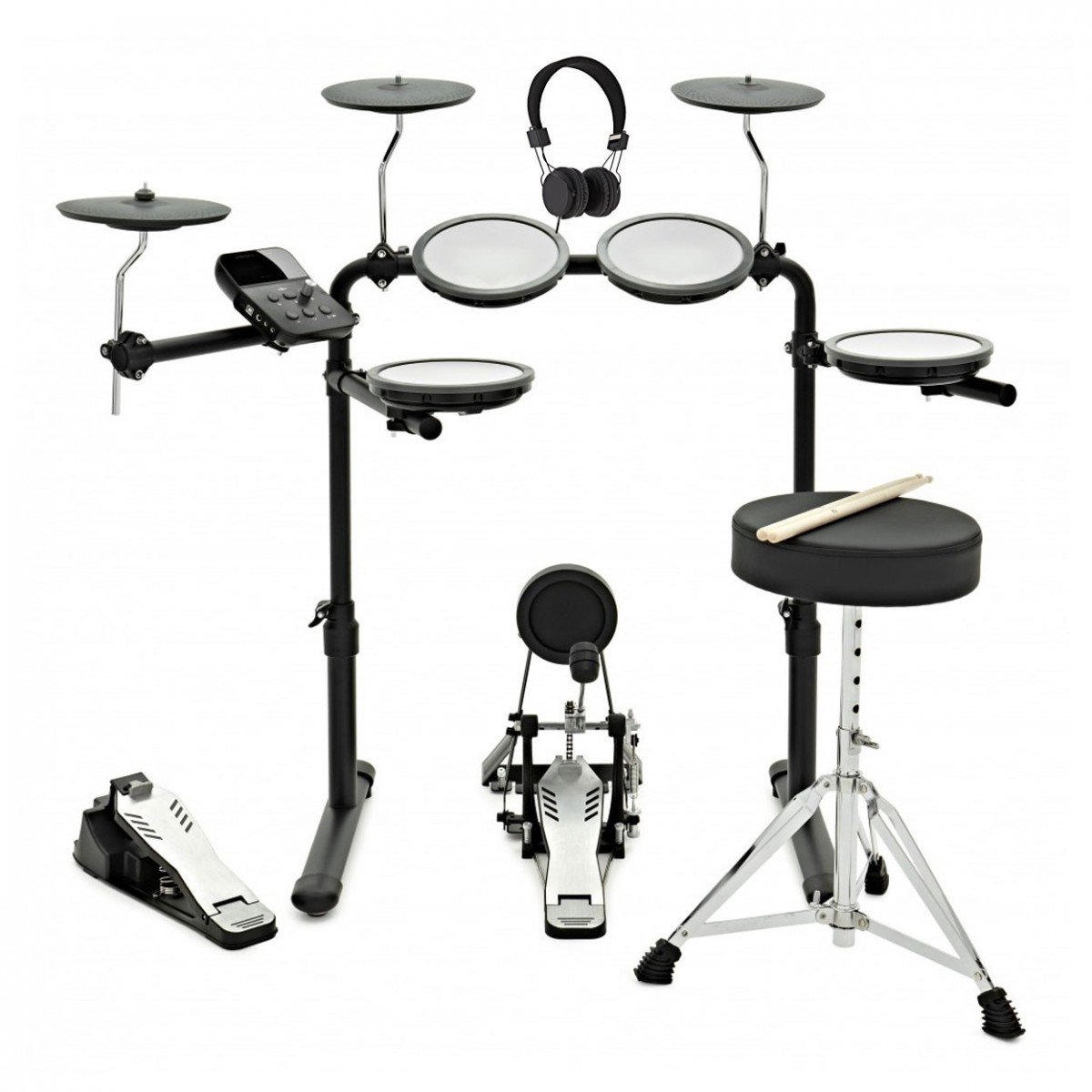 VISIONDRUM+ Elektronisch Drumstel met Kruk en Hoofdtelefoon