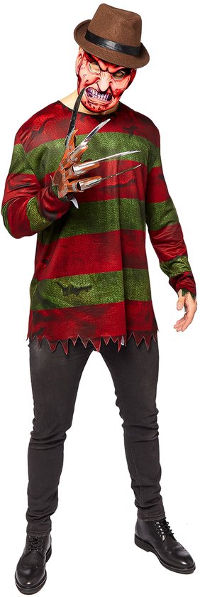 Amscan - Freddy Krueger Heer Kostuum - XL (Maat 54) - Halloween - Verkleedkleding