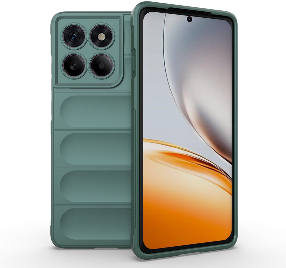 MobyDefend Hoesje - Geschikt voor Motorola Edge 60 Pro - TPU Gripcase - Groen