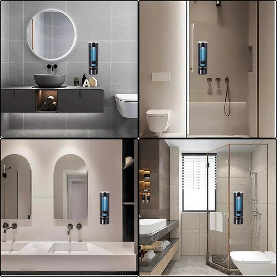 Triple Douchegel Dispenser Shampoo en Conditioner Dispenser Wandmontage Geen Boor Lotion Container 3 in 1 Vloeibare Pomp Zeepdispenser Badkamer voor Thuis Hotel Wit 300 ml × 3