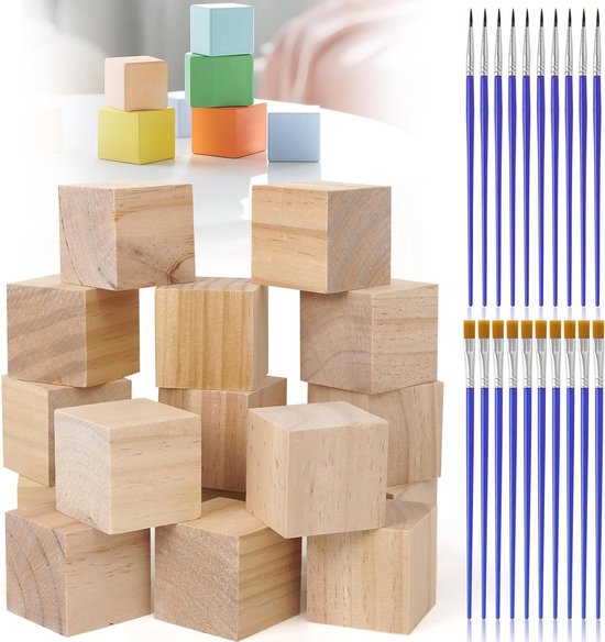 Kubus puzzel van hout met logo