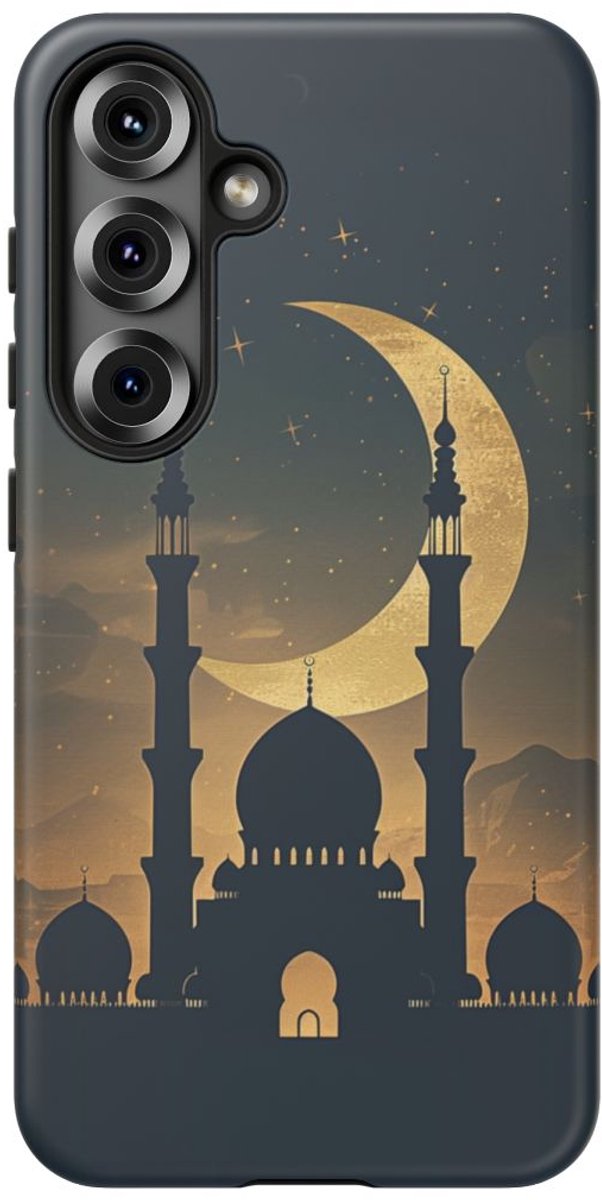 Crescentmaan en Moskee Silhouet – Telefoonhoesje Geschikt voor Galaxy S25