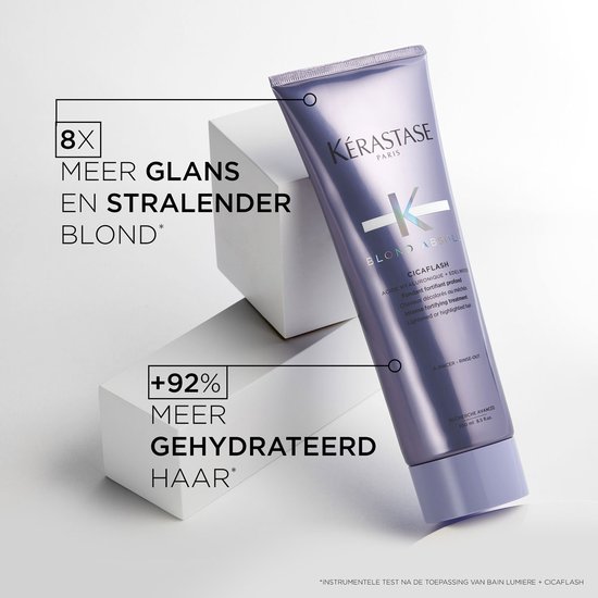Kérastase Blond Absolu Cicaflash - Fondant Fortifiant Profond - Après-Shampoing Réparateur & Anti-Casse - Acide Hyaluronique & Edelweiss - Cheveux Blonds Décolorés ou Méchés - 250ml
