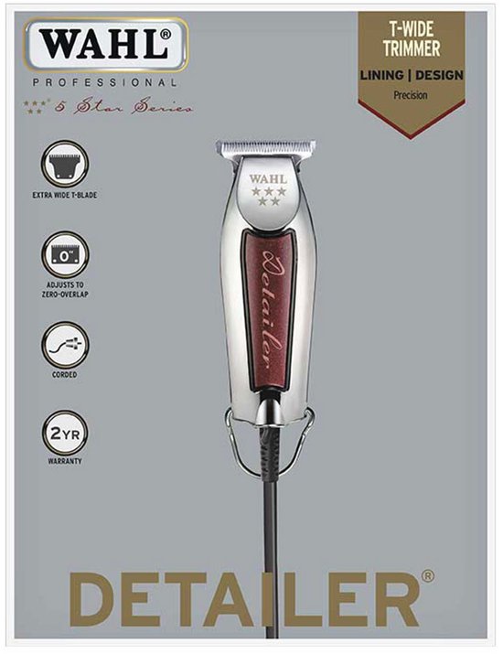 Wahl Detailer 5 Star T-Wide Trimmer - Baardtrimmer - Snoer - 180