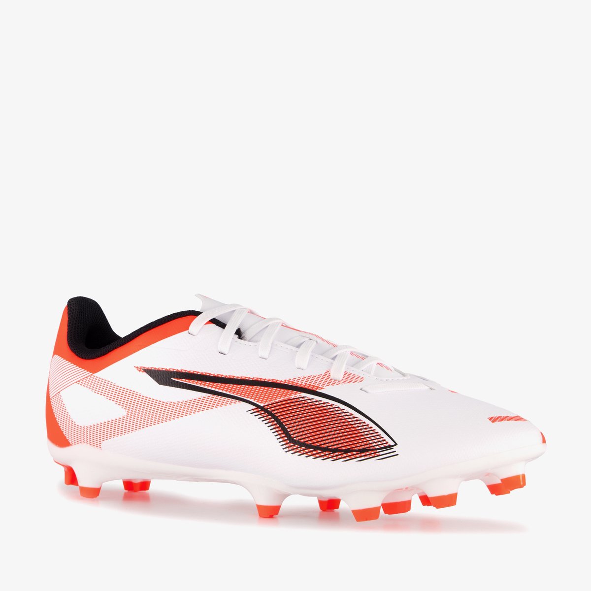 Witte Puma Ultra 5 Play FG/AG voetbalschoenen voor heren, maat 41, met imitatieleer en rubberen SPEEDSYSTEMM-buitenzool.