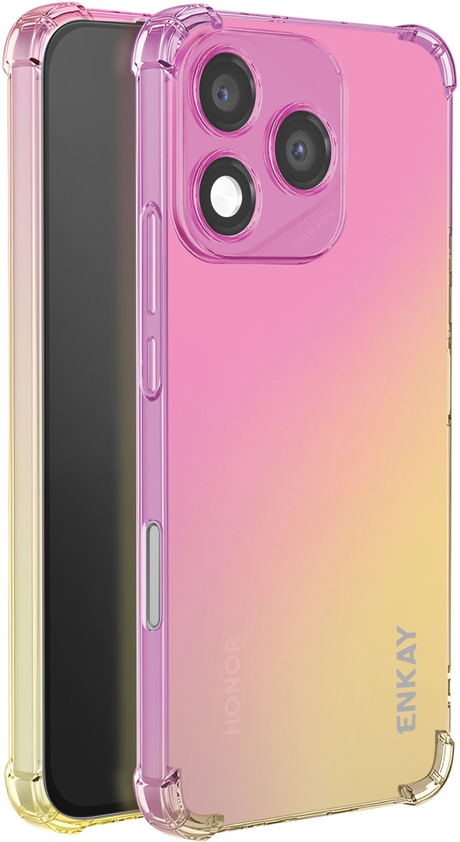 ENKAY, Hoes voor Honor 400 Lite Zacht Versterkte Hoeken Gradient Ontwerp, Champagneroze