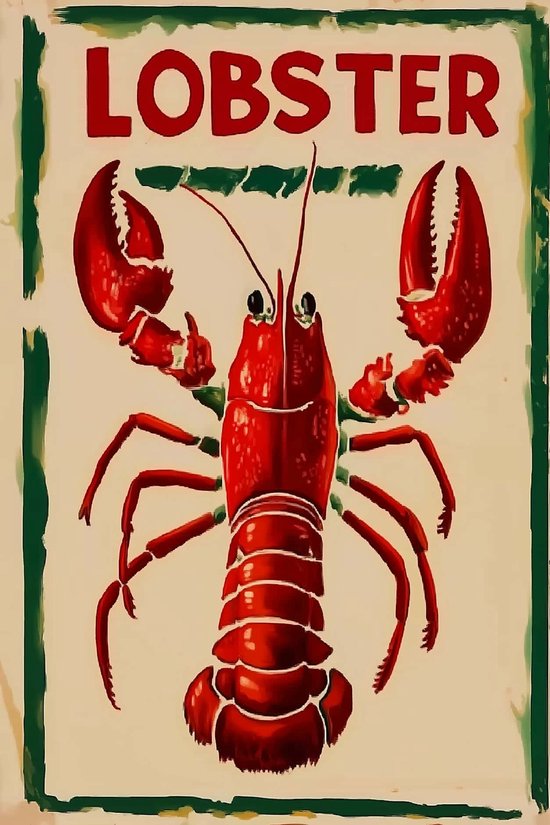 Affiche Homard - Posters Texte - Nourriture - Décoration murale Cuisine - Papier 180 g/m² - S5995YR - Format 50 x 70 cm