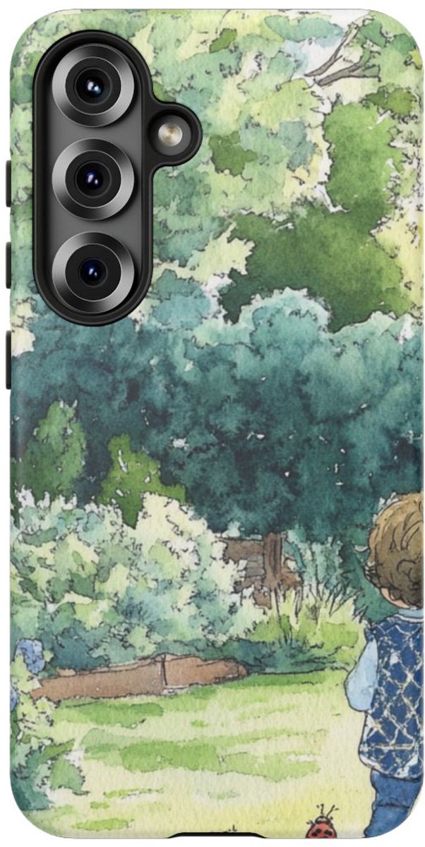 Kind in Tuin Waterverf – Telefoonhoesje Geschikt voor Galaxy S25