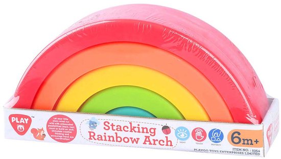 Play Go - Stapelbare regenboog - babyspeelgoed - Kunststof - Leerzaam - Educatief - Creatief - Stimulerend - Bogen - Motoriek - Regenboog Stapelaar