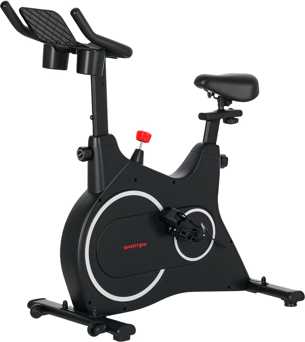 SPORTNOW-Liegeergometer-Stahl-97L x 52B x 103-113H cm-Schwarz
