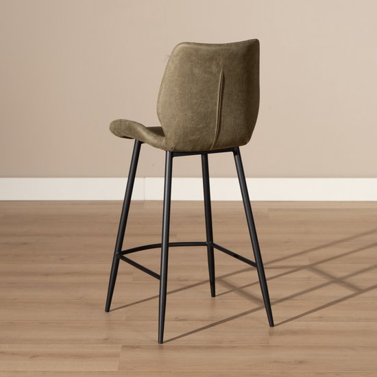 Bronx71 de bar industriel Bronx71 Barrel - Vert olive - Avec dossier - 69 cm