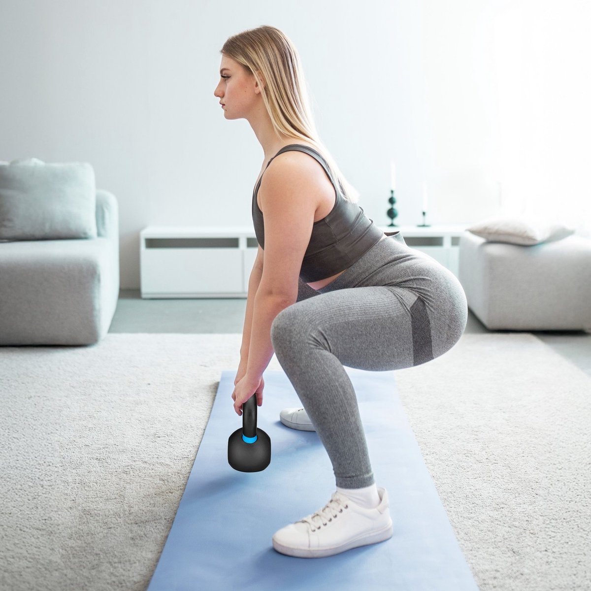 Gymtek® Kettlebell Dumbbell - 6kg Gewicht - Halter voor Thuisgymnastiek, Fitness, Pilates, Krachttraining – foto 3