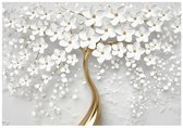 WALLARENA - Fotobehang - 400x280 cm - 3D bloemen boom voor slaapkamer woonkamer vliesbehang