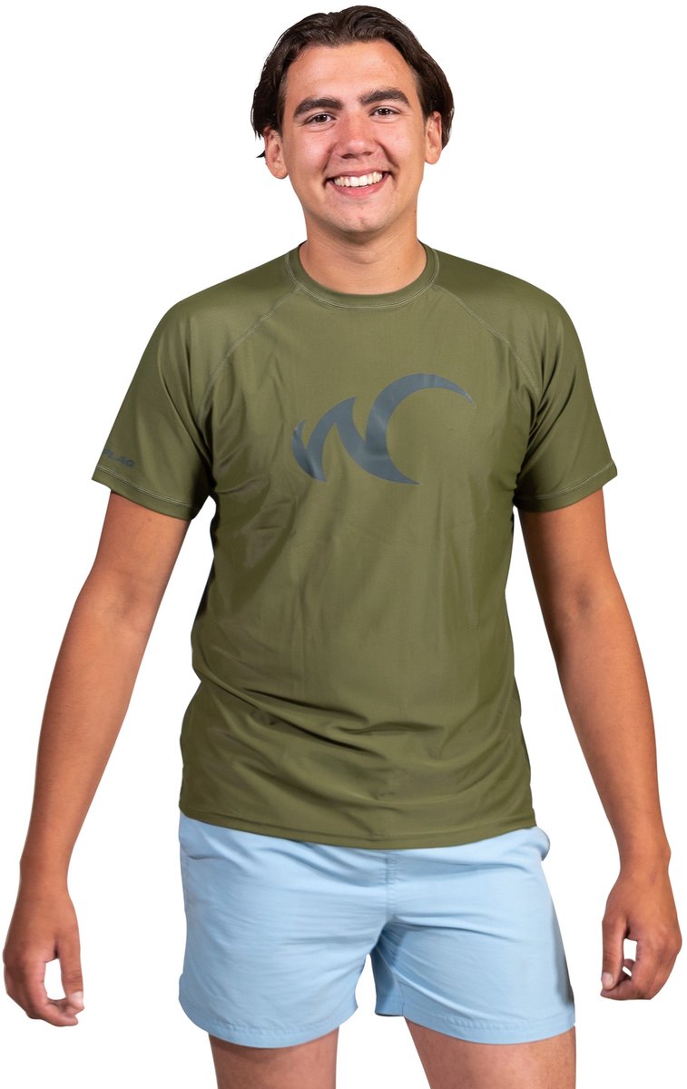 Watrflag Rashguard Cadiz - Heren - Groen - UV beschermend surf shirt regular fit XL