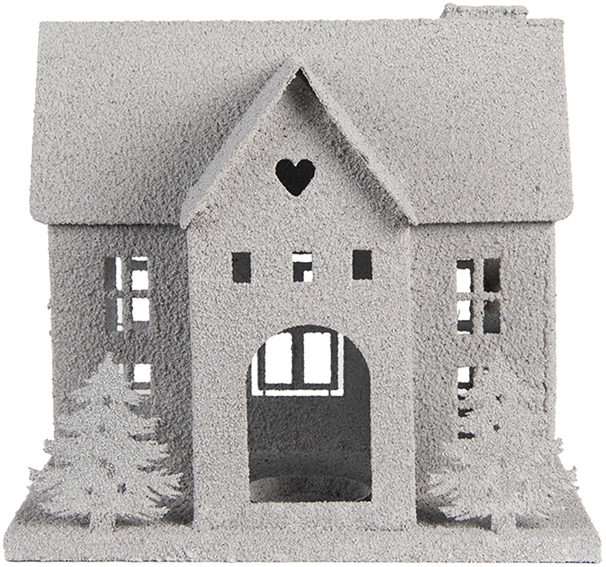 Decoratie Beeld Huis 26x17x24 cm Grijs Metaal