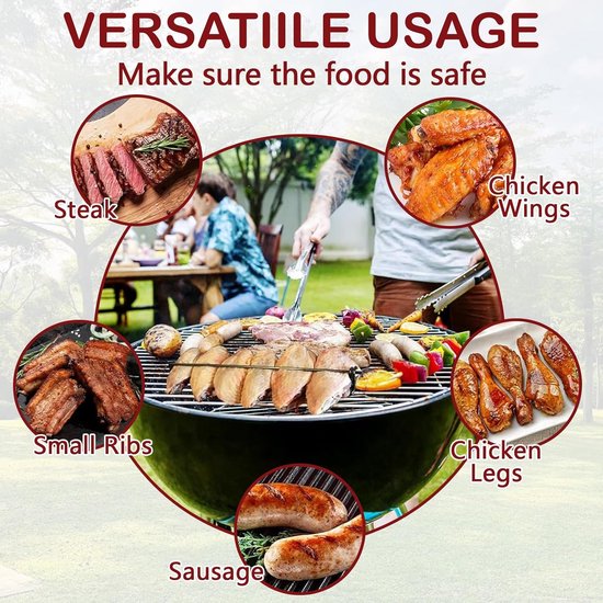 4 stuks kippenvleugel-BBQ-vorken, vleugelrails voor het grillen van kippenvleugels, kippenvleugel-BBQ-vorken, kippenvleugelrails voor grillen, herbruikbare roestvrijstalen BBQ-grillvork voor picknicks en kamperen in de buitenlucht. van Merkloos — afbeelding 2