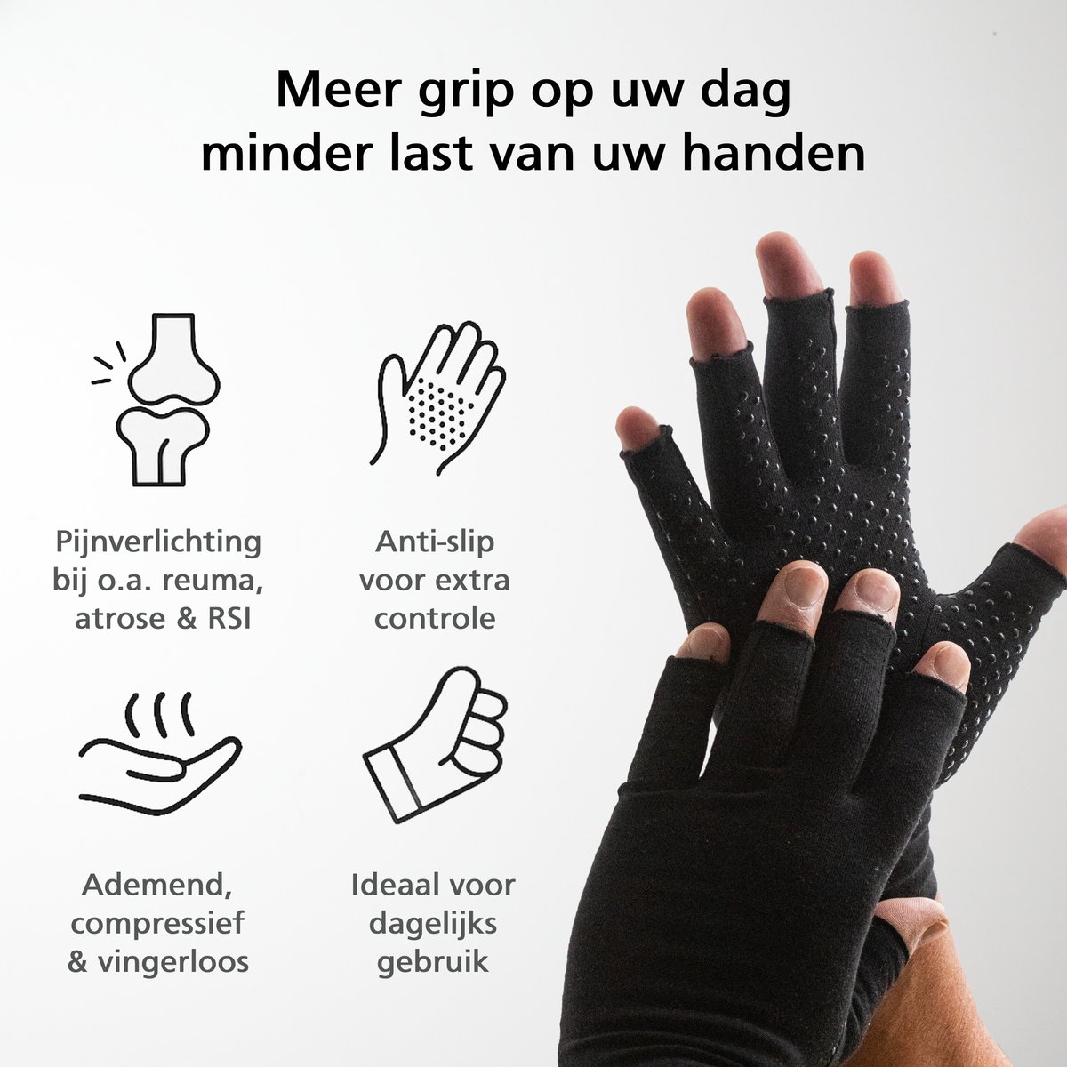 EEN Paar Koper Compressie Hand Handschoenen Vinger... – Grandado