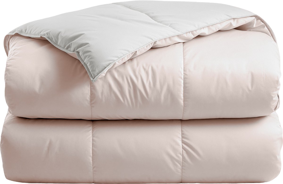 Zelesta® Deluxe Duo Silk & Coconut Cream 200x200 - Dekbed zonder overtrek - 30 dagen proefslapen - Eco Cloud vulling - Wasbaar hoesloos dekbed - Bedrukt dekbed - Percal katoen dekbed - All Year Winterdekbed & Zomerdekbed