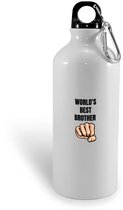 Hacebo® - meilleure bouteille d'eau pour frère au monde - Frère - petit frère ou frère - cadeau - anniversaire - frères - famille - bouteille d'eau - 400 ml