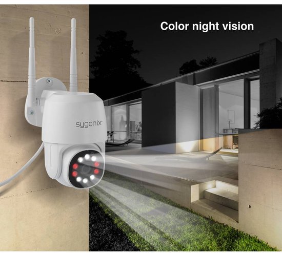 Sygonix PTZ WLAN SY-4760960 IP Bewakingscamera LAN, WiFi 1920 x 1080 Pixel van Sygonix — afbeelding 3