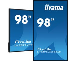 iiyama LH9875UHS-B2AG beeldkrant Digitale signage flatscreen 2,48 m (97.5") LED Wifi 500 cd/m² 4K Ultra HD Zwart Type processor Android 11 24/7