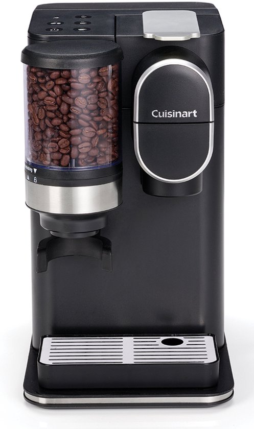 Cuisinart - Single Serve Koffiezetapparaat - Filterkoffie - Ingebouwde RVS koffiemolen - 3 kopgroottes - Herbruikbare filterpod - Zwart