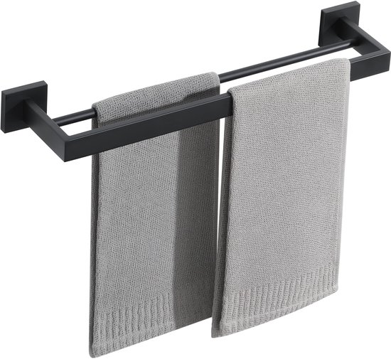 Dubbele badhanddoekstang Magnetisch handdoekenrek Handdoekhouder voor badkamerkeuken(wit