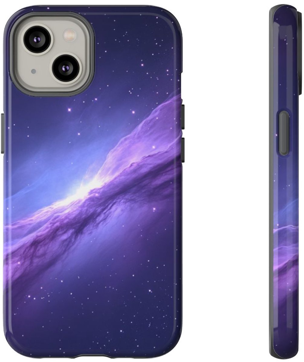 Paarse Kosmische Nevel met Sterrenhemel – Telefoonhoesje Geschikt voor iPhone 14