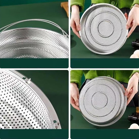 Steamer Basket Even Steamer Round Shape Stainless Steel Steam and Dish ...