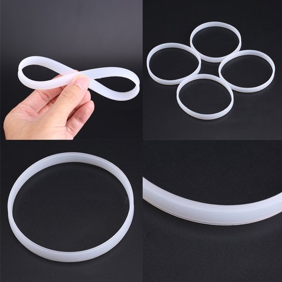Allecto - O-Ringen - vervangingsonderdelen - 10cm - wit - voor juicer en blender - set van 4 - geschikt voor keukenapparatuur van Merkloos — afbeelding 2